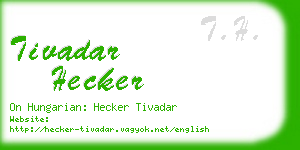 tivadar hecker business card